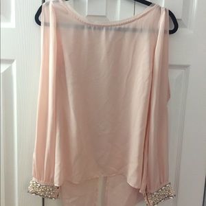 ❌SOLD❌Sheer Pink Guess Shirt size M